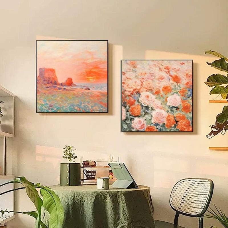 客【JK-260厅装饰厅画法古式浪漫花海餐关挂画定制中梵高玄斗柜壁