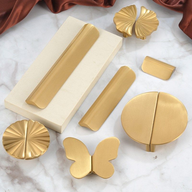 中式纯黄铜实心蝴蝶半圆隐形暗装家具五金衣鞋厨抽屉柜门拉把手,基础建材,小拉手,淘宝优惠券,粉丝福利购,淘宝优惠卷