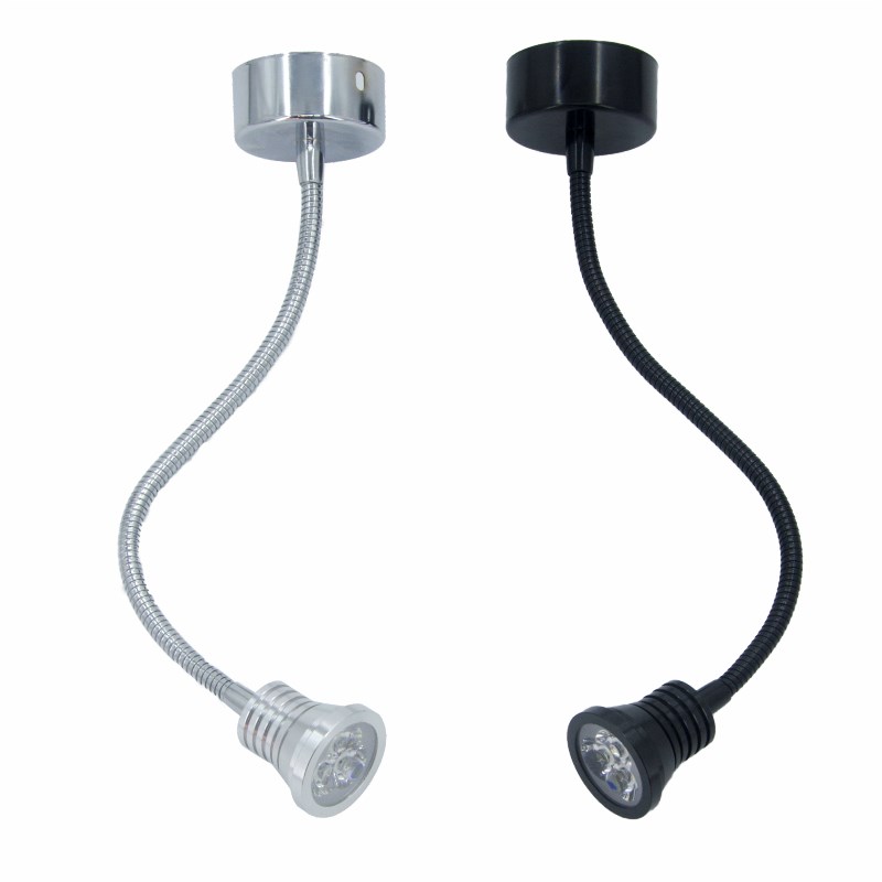 LED加长软管明装长杆射灯cob吸顶3w5w7w床头壁灯背景墙万向头吸顶