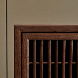 茶水柜黑胡桃木新中式实木茶桌侧边柜泡茶台家用办公室茶具置物柜