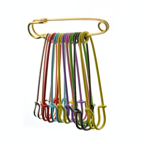 彩色复古大别针装饰大号扣针 超大百搭胸针固定回形针衣服开衫扣