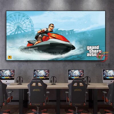 GTA罪恶都市挂画客厅电竞游戏装饰画电竟酒店动漫定制海报壁画