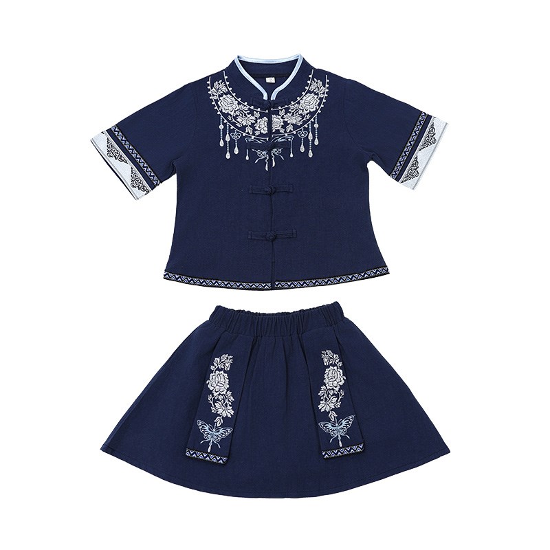 三月三民族服装儿童贵州苗族男女童土家族舞蹈演出服套装广西壮族