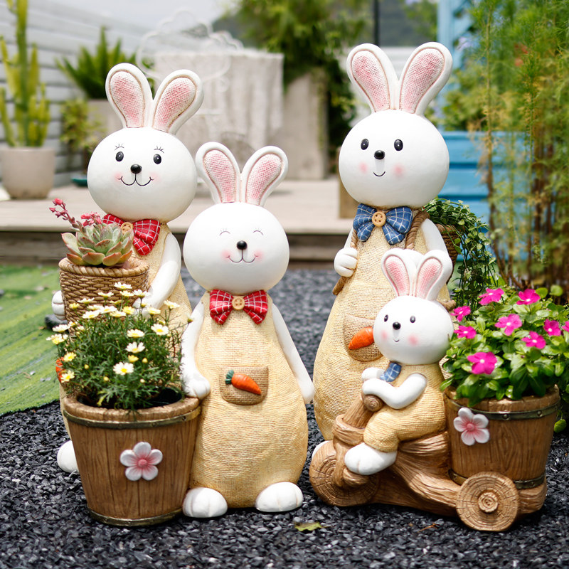 创意个性花园阳台大号可爱小兔子户外多肉植物花盆工艺品庭院摆件,家居饰品,户外/庭院摆件,淘宝优惠券,粉丝福利购,淘宝优惠卷