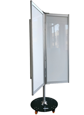 S5S西视工业单杆放射状开放型三面旋转白板省空间工位生产看板