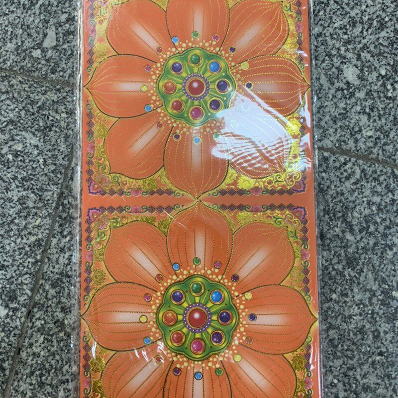 38*19 彩色大琉璃双面满金厚纸文化用品红粉色手工折金纸1捆400张