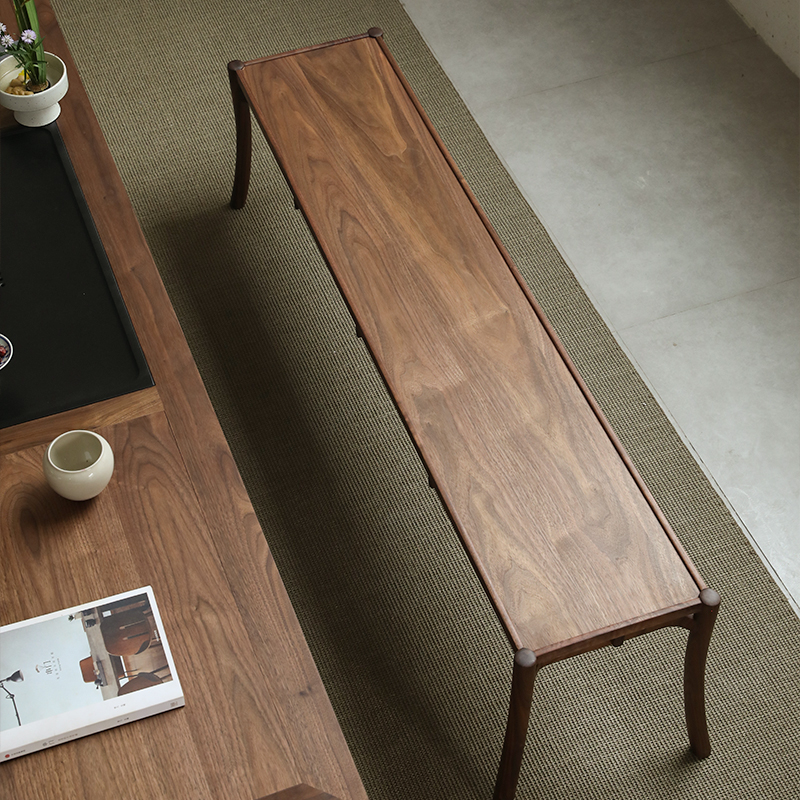 璞木新中式黑胡桃木实木长条凳长凳条凳长木板凳子餐桌凳家用