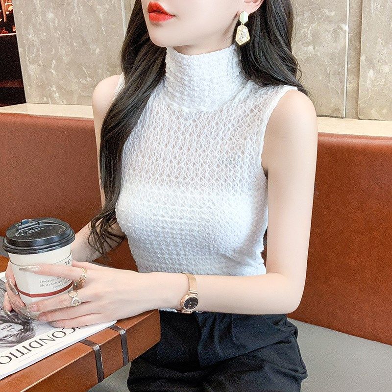 品质高领打底衫女气质百搭弹力蕾丝背心2023秋冬新款内搭上衣潮,女装/女士精品,背心吊带,淘宝优惠券,粉丝福利购,淘宝优惠卷