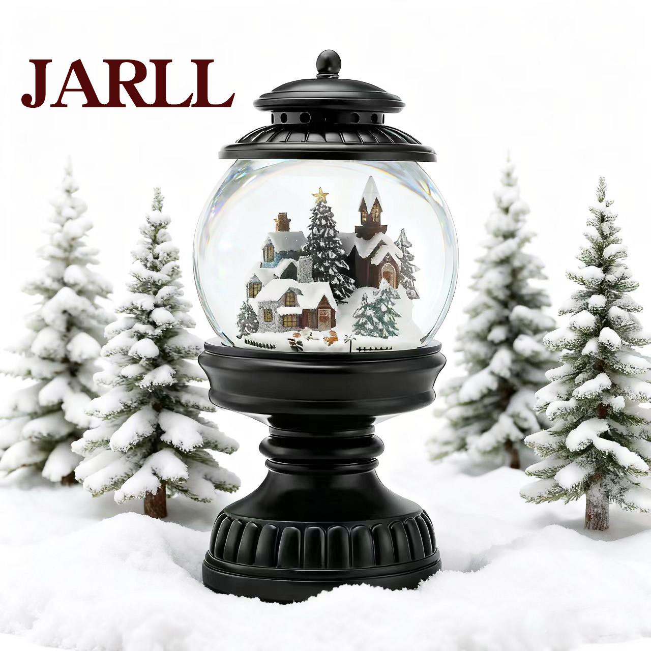 高端超大型水晶球音乐盒八音盒飘雪花JARLL摆件女生生日收藏礼物