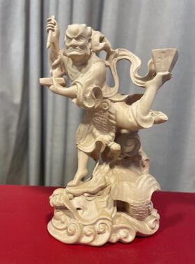 黄杨木雕实木雕刻魁星爷点斗站鳌鱼金榜题名文玩收主文事考运摆件
