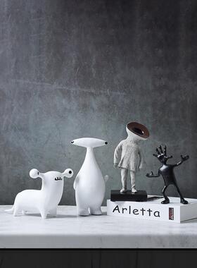 现在斯堪的纳维亚创意卡通抽象人物动物树脂工艺品装饰家居模型室