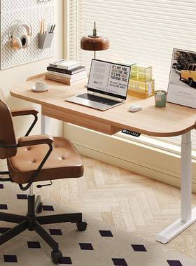 r作^实木电动升降桌2书025新智能桌卧室客厅工台办公CGE学款习电