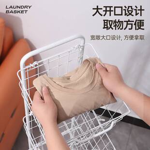厂家新款三层脏衣篓浴室脏衣服分类收纳筐多功能脏衣篮带轮可移动