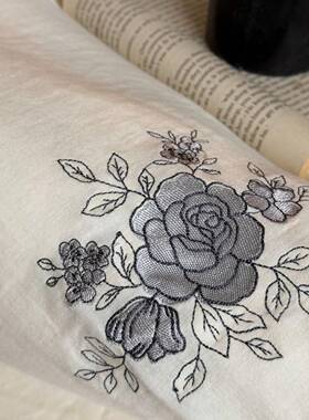 慵懒风WMI丨全棉柔软亲肤皱色皱纯纱四套撞荷叶边刺件绣复古棉床