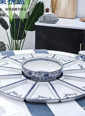 淘春套装团圆年IXJ夜饭拼陶盘组合具圆桌瓷餐菜盘盘子创意家用盘