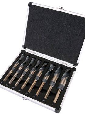 制黄黑柄八件套高英速钢QIF等麻花钻钻头小柄吕盒包装