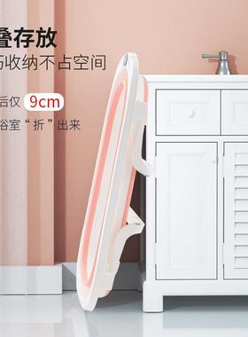 儿浴洗澡盆浴盆可叠婴宝宝躺坐大号折桶小VEH孩家用泡澡新生儿童