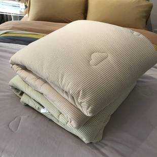 日式裸睡棉质针织彩棉雪绒被 针织棉单人双人秋冬被 天竺棉被子