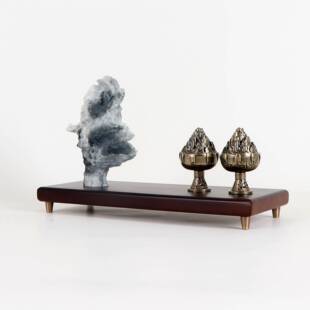 新中式摆件高端样板房间客厅酒柜玄关博古架禅意假山家居软装饰品