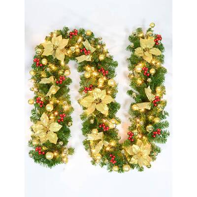 2.7米诞藤条圣诞圣节装饰品布圣诞树花环挂门F768T8MM挂酒店商场