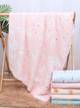 四层竹纤维布毛巾被150*20婴幼儿成人纱童竹棉单人0毯SIA卡通图案