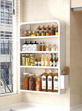 厨房置架可层调节调XUY料架挂免打孔墙物上多收壁纳架储物家用调