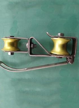 架空线1路施WKU工翻斗滑轮F01033钢制头跟滑车上Z下双轮自锁放线