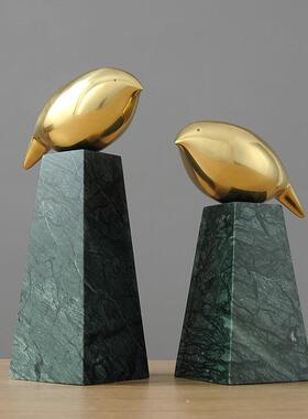 小鸟铜摆件家居DDL装饰品品客厅酒柜电视简柜关工艺现代约玄橱窗