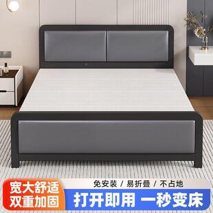 叠床双人床家用LWU单人午休午人睡铁床简易加固高成档出租屋折硬