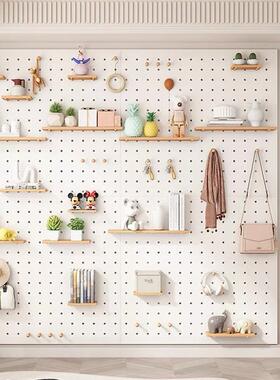 面洞洞板木生态板入户玄关木质口门OOG后收纳门架墙实壁挂式无