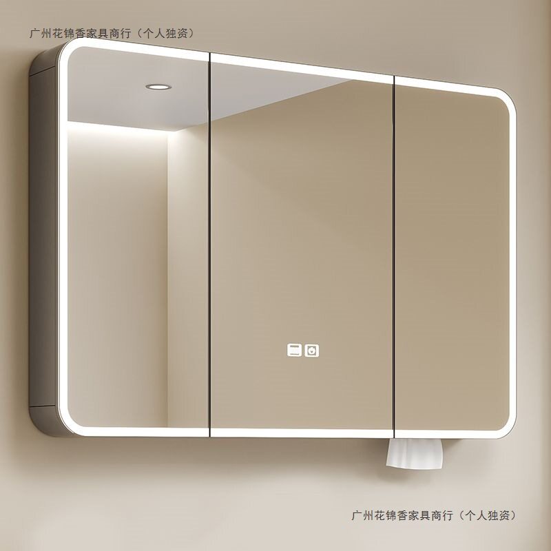 太空铝圆弧防撞触控美妆镜柜