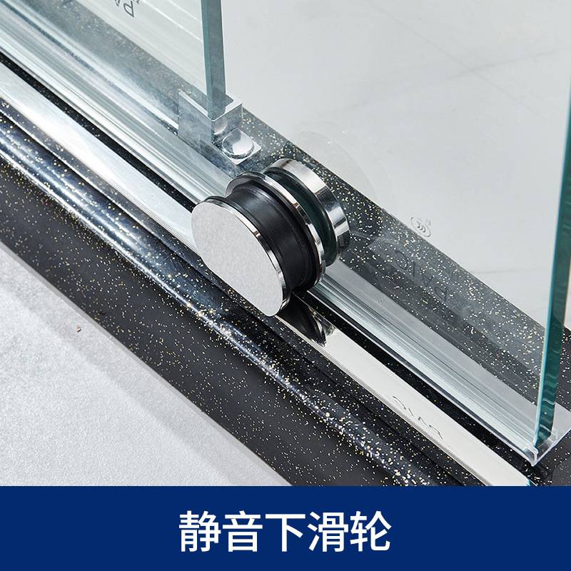 工程贸易一字型淋浴房干湿分离静音淋浴隔断玻璃浴屏沐浴房可