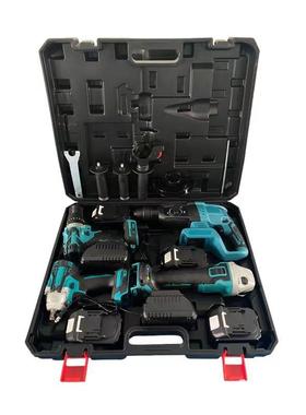 牧款锂套电17338钻冲击钻扳手起机角磨机电锤无刷工具4件套田工具子装