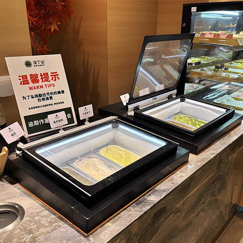 海力台式冰淇淋展示柜商用冷藏冷冻柜小型自助款手工挖球冰激厂家