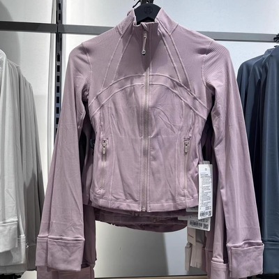 代购lululemon/露露乐蒙define短款罗纹立领修身瑜伽外套夹克女