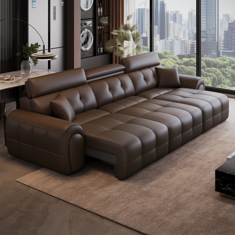 森风世纪意式极简劳伦斯零靠墙电动功能沙发简约客厅头层牛皮沙发
