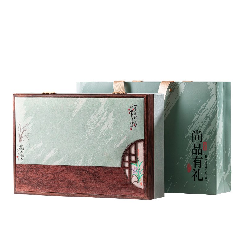 绿茶包装盒空礼盒子碧螺春信阳毛尖白茶龙井茶叶礼盒装空盒定制新