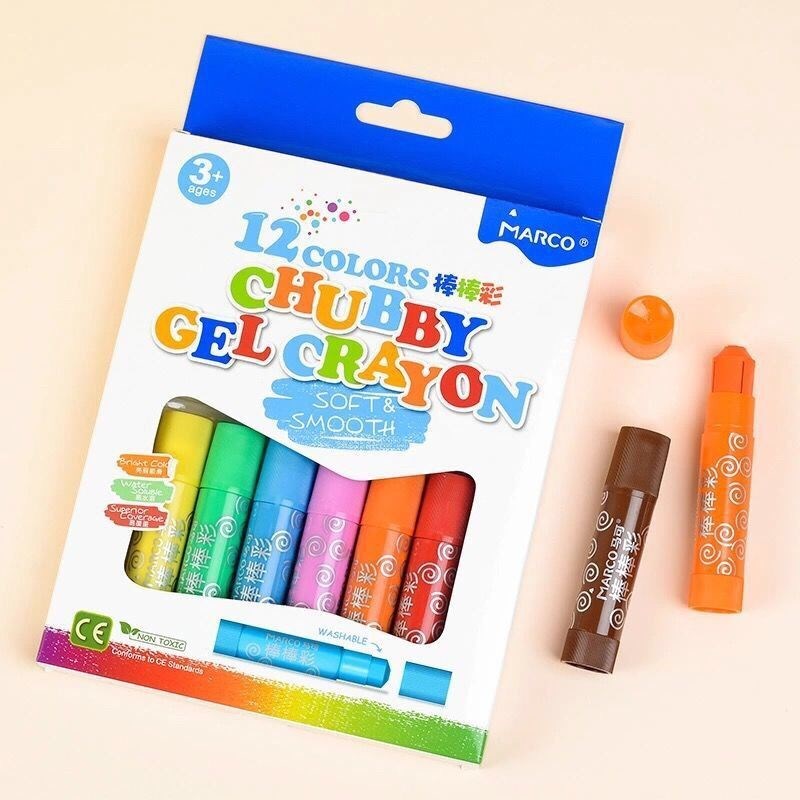马可00棒棒彩重彩色儿童涂鸦炫彩棒旋转可水洗油画棒蜡笔装