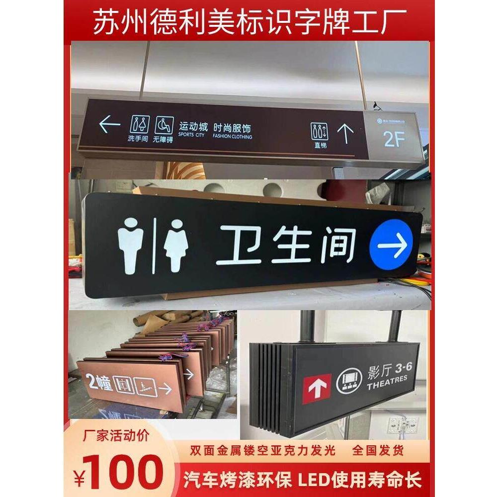地库灯箱铝型材亚克力出入口超市医院双面发光镂空吊牌灯箱