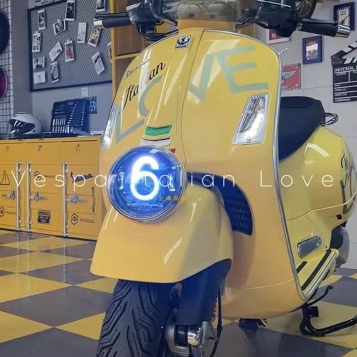 比雅久VESPA300改装 GTV300 GTS300 前大灯led 6日大灯总成 无失