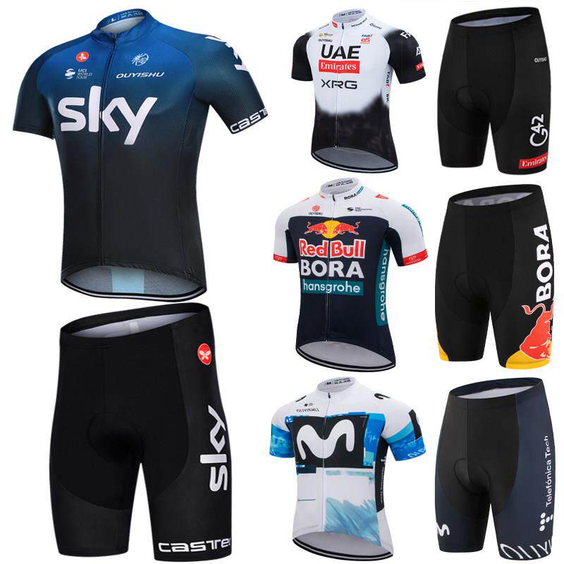 sky公路车骑行服男款短袖套装夏自行车服山地骑行裤速干透气上衣