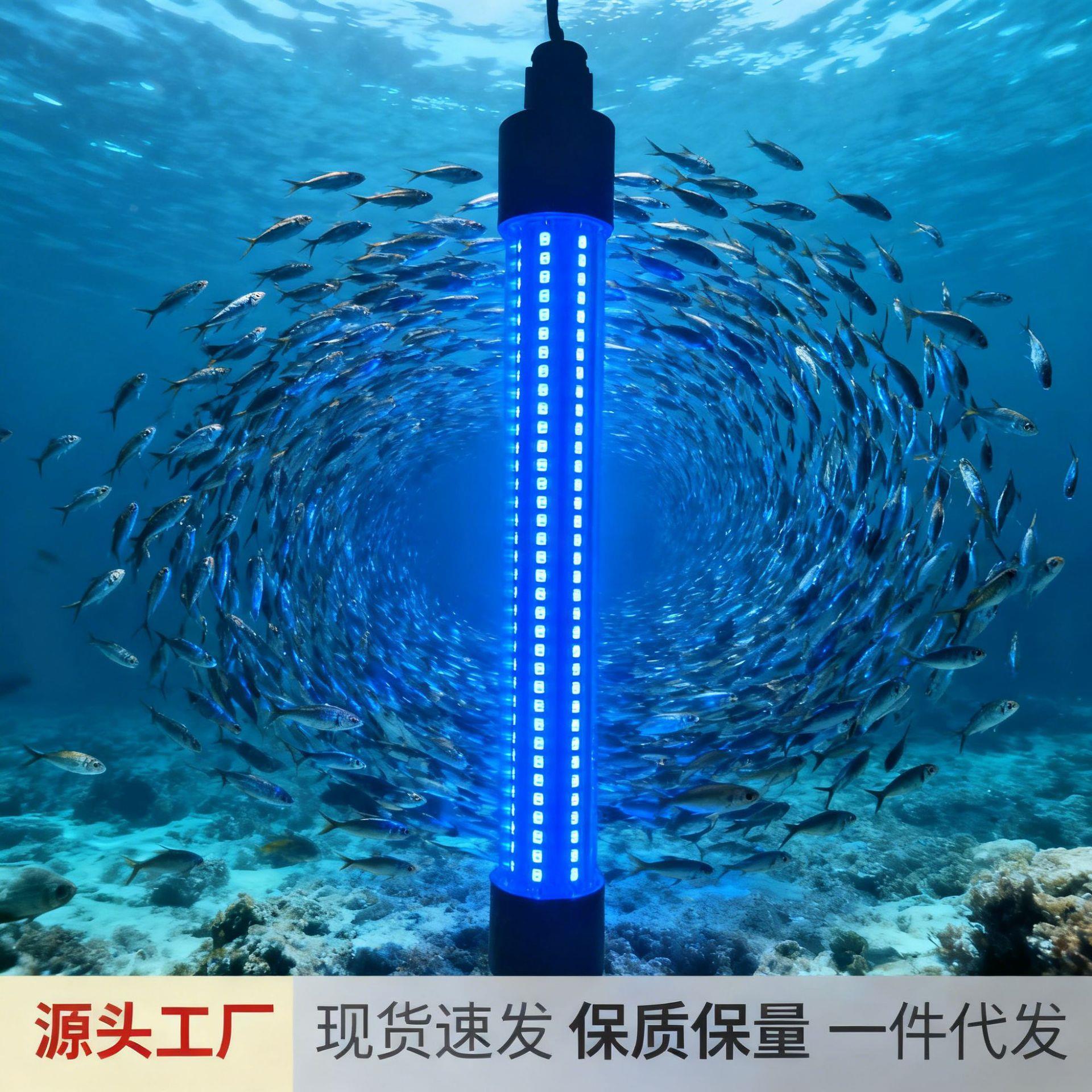 12-24V30WIP68防LED诱鱼灯集鱼灯水下灯快速聚鱼绿光蓝光白光暖黄