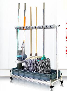 拖把架动落地式锈钢可移拖TIV扫把挂架把免打孔卫生间收不纳整理