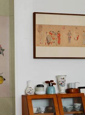 贵妃上马图OYF法式中饰国风玄关客厅餐边柜装画中新式复古茶「馆