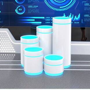 高档异形发光圆形方形六边形烤漆展厅展示台展柜商用展示柜中岛台