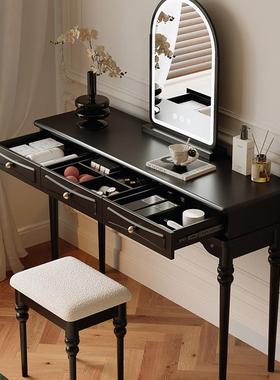IL20一25新款美式法复式古主卧室梳315妆台收纳书桌体家用黑色柜