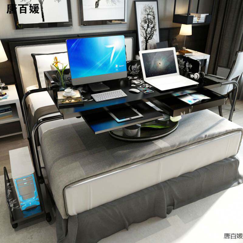 简约床上伸缩笔记本台式家用双人懒人书桌可移动升降跨床电脑桌子