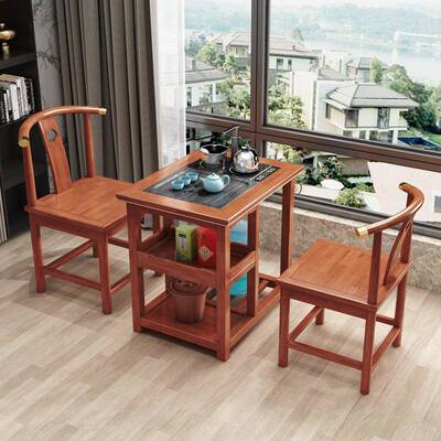 阳台茶桌椅组合家简用泡代41512夫茶桌新中式约现功一体茶台实木
