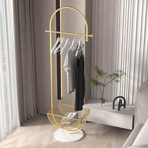 床奶油风WZZ落地挂衣架家网用简约置式物架卧室客厅头轻奢红衣帽