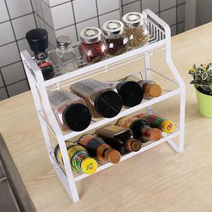 厨房置物架台面醋油盐物酱调料架多层308落地斜放味品储收调纳架